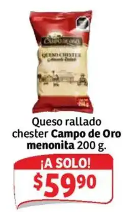 Soriana Mercado Campo de Oro queso rallado chester oferta