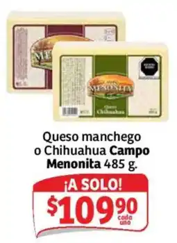 Soriana Mercado Menonita Queso manchego o Chihuahua Campo oferta
