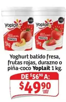 Soriana Mercado Yoplait yoghurt batido fresa, frutas rojas, durazno o piña-coco oferta