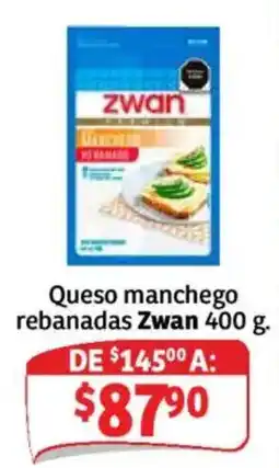 Soriana Mercado Zwan queso manchego rebanadas oferta