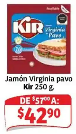 Soriana Mercado Kir Jamón Virginia pavo oferta