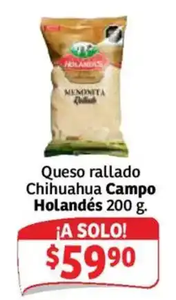 Soriana Mercado Holandés Queso rallado Chihuahua Campo oferta