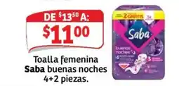 Soriana Mercado Saba toalla femenina buenas noches oferta