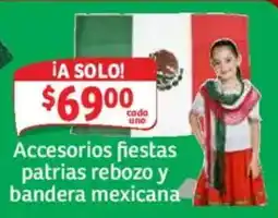 Soriana Mercado Accesorios fiestas patrias rebozo y bandera mexicana oferta