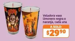 Soriana Híper Veladora vaso limonero negra o naranja oferta