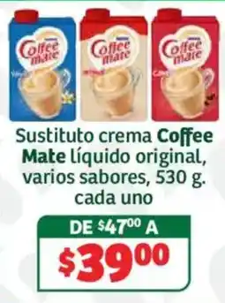 Soriana Híper Coffee mate sustituto crema liquido original varios sabores oferta