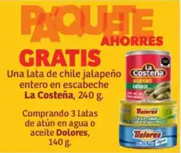 Soriana Híper La Costeña chile jalapeño entero en escabeche oferta