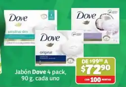 Soriana Híper Dove Jabón 4 pack oferta