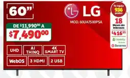 Soriana Híper LG 60UA7500PSA oferta