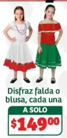 Soriana Híper Disfraz falda o blusa, cada una oferta