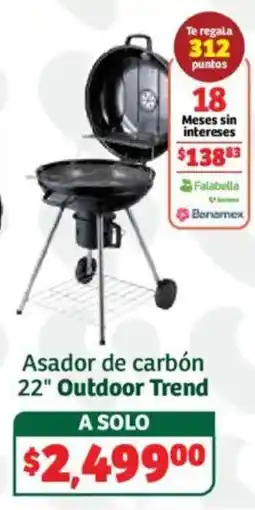 Soriana Híper Outdoor Trend Asador de carbón 22" oferta