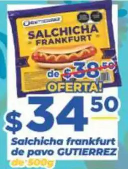 Super Gutiérrez Gutierrez salchicha frankfurt de pavo oferta