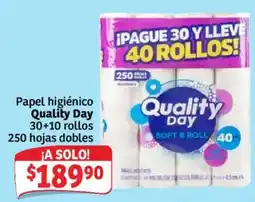 Soriana Mercado Quality Day papel higiénico oferta