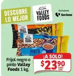Soriana Mercado Valley Foods frijol negro o pinto oferta