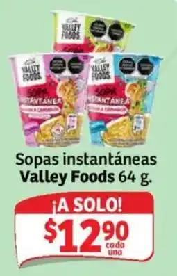 Soriana Mercado Valley Foods Sopas instantáneas oferta