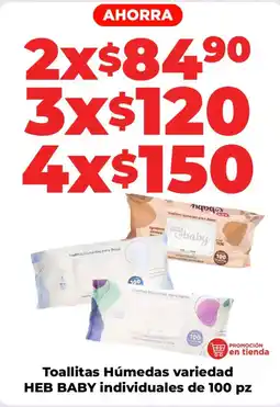 HEB heb baby toallitas húmedas variedad oferta
