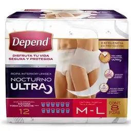 Farmacias YZA Depend Ropa Interior Nocturno Mediana 8 Sbs oferta