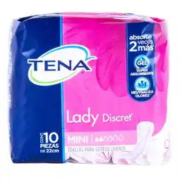 Farmacias YZA Toallas Tena Lady Discret Mini 16x10s 84.56 gr 10 oferta