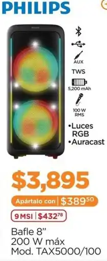 Chedraui Philips Bafle 8" 200 W max oferta