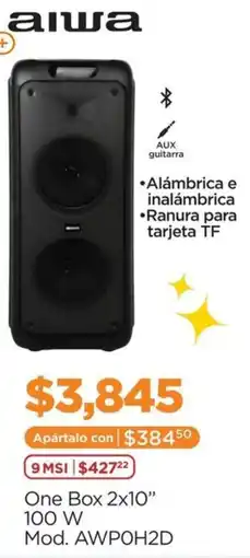 Chedraui Aiwa one box 2x10" 100 w oferta