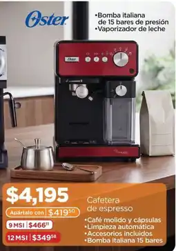 Chedraui Oster Cafetera de espresso oferta