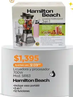 Chedraui Hamilton Beach Licuadora y procesador oferta