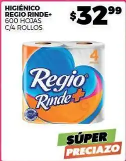 Merco Regio - higiénico regio rinde+ 600 hojas c/4 rollos oferta