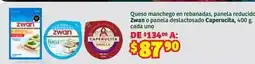 Soriana Híper Zwan - queso manchego en rebanadas, panela reducido, panela deslactosado oferta
