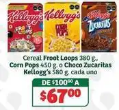 Soriana Híper Kellogg's - cereal froot loops, corn pops o choco zucaritas oferta