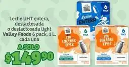 Soriana Híper Valley foods - leche uht entera, deslactosada o deslactosada light oferta