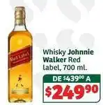 Soriana Híper Johnnie walker - whisky red label, 700 ml oferta