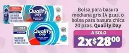 Soriana Híper Quality day - bolsa para basura mediana gris 14 pzas. o bolsa para basura chica 20 pzas oferta