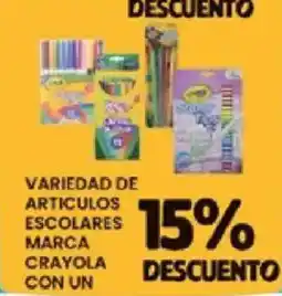 Alsuper Crayola variedad de articulos escolares oferta