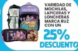 Alsuper marca ruz mochilas lapiceras y loncheras oferta