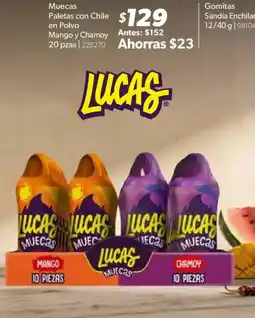 Sam's Club Lucas Muecas Paletas con Chile en Polvo Mango y Chamoy oferta