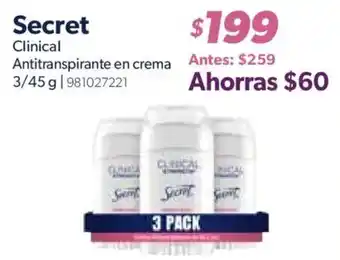 Secret Clinical Antitranspirante en crema