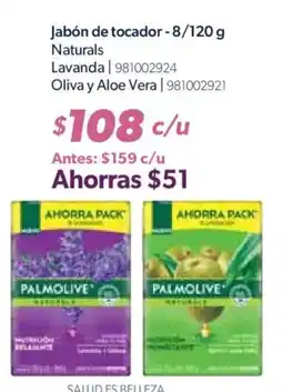 Sam's Club Palmolive Jabón de tocador Naturals Lavanda Oliva y Aloe Vera oferta