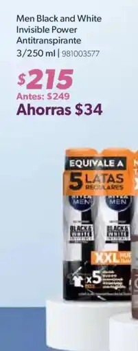 Sam's Club Men Black and White Invisible Power Antitranspirante oferta