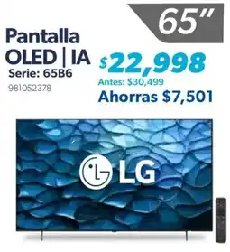 Sam's Club LG Pantalla OLED IA Serie: 65B6 oferta