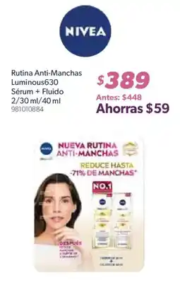 Sam's Club Nivea Rutina Anti-Manchas Luminous630 oferta