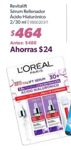 Sam's Club L'Oréal Paris Revitalift Sérum Rellenador Ácido Hialurónico oferta