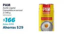 Sam's Club PAM Aceite vegetal Comestible en aerosol oferta