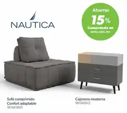 Sam's Club Nautica Sofá comprimido Confort adaptable oferta