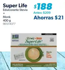 Sam's Club Super Life Edulcorante Stevia + Monk oferta