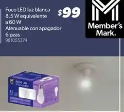 Sam's Club Member's Mark Foco LED luz blanca oferta