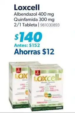 Sam's Club Loxcell Albendazol 400 mg Quinamida 300 mg oferta