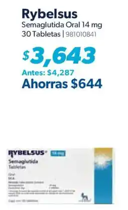 Sam's Club Rybelsus Semaglutida Oral 14 mg oferta