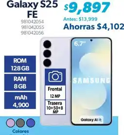 Sam's Club Samsung Galaxy S25 FE oferta