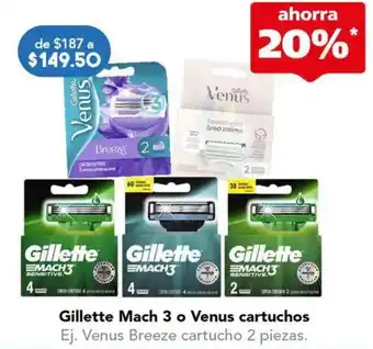 Gillette Mach 3 o Venus cartuchos