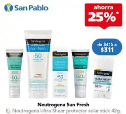 Farmacia San Pablo Neutrogena Sun Fresh oferta